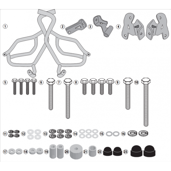 Paramotore Tubolare specifico Kappa KN7710 Road Racing Moto Husqvarna Norden 901 2022-2023