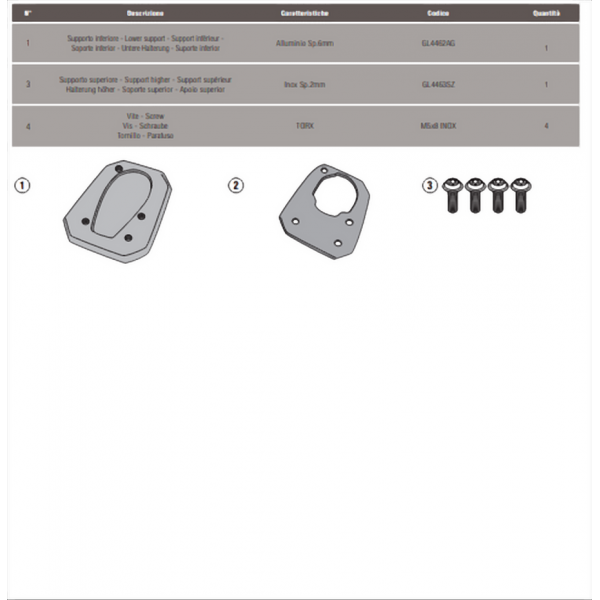 Supporto Specifico in Alluminio e Acciaio Inox Kappa ES7711K Road Racing Moto KTM Adventure 390 2020-2023 2