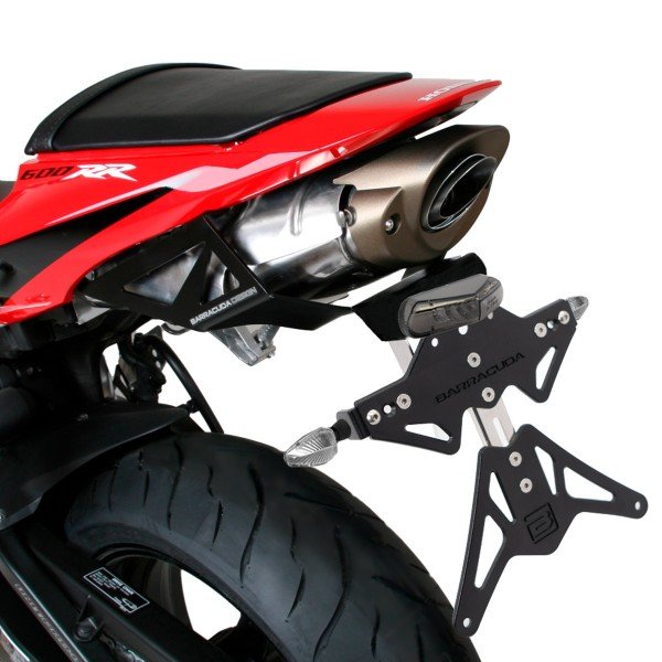 Kit Portatarga Moto Pieghevole Reclinabile Regolabile Alluminio con Faro Honda CBR 600 RR 07-12 Road Racing Street Race
