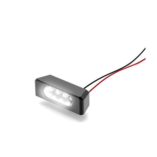 Luce Targa LED Bianco Omologata Ducabike DBKcorpo in Alluminio Nero Universale portatarga Moto Road Racing