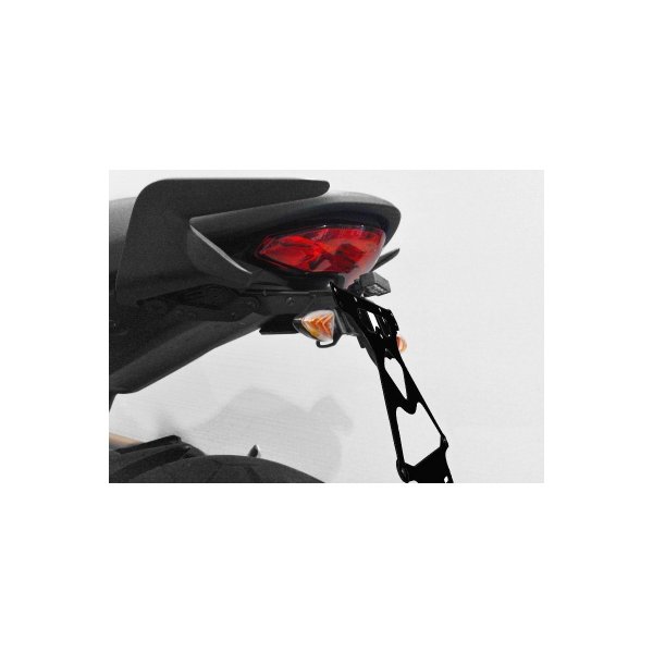 Luce Targa LED Bianco Omologata Ducabike DBKcorpo in Alluminio Nero Universale portatarga Moto Road Racing 2