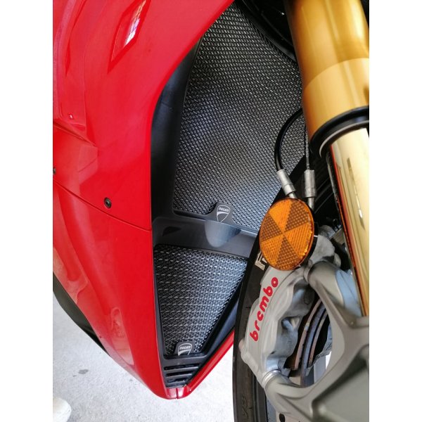 Coppia Griglie Protezione Copri Radiatori Acqua Olio Ducati Streetfighter V4 2020-2024 S SP Moto Road Racing Logo Ducati Corse