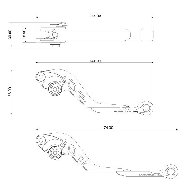 Leve freno/frizione regolabili e Allungabili Barracuda Moto Road Racing Ducati Streetfighter V2 2022-2023