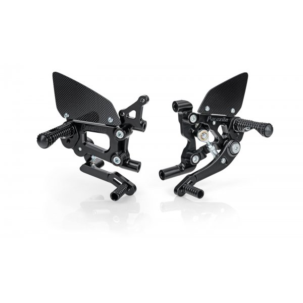 Pedane Arretrate Regolabili Paraxite PRS003N colore Nero Moto Ducati Panigale 959 2016-2019 Supersport Track Pista Road Racing