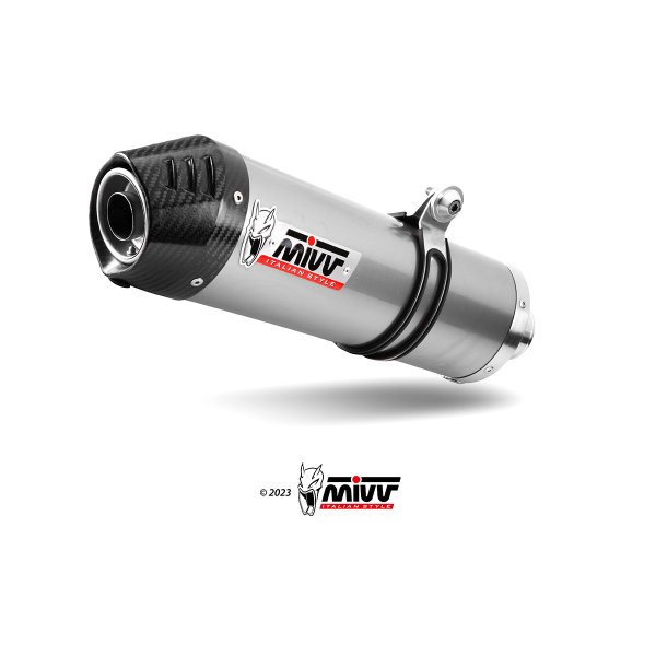 Terminale Mivv OVAL Acciao Omologato Fondello Carbonio E.012.LX2C Moto Benelli TRK 702 2023-2025 Touring Road Racing