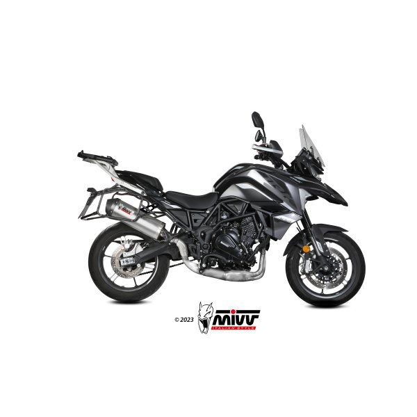 Terminale Mivv OVAL Acciao Omologato Fondello Carbonio E.012.LX2C Moto Benelli TRK 702 2023-2025 Touring Road Racing 2