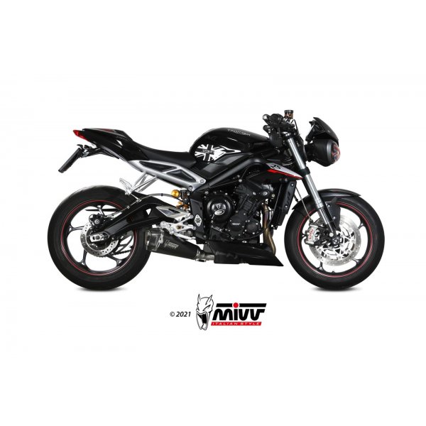 Terminale Mivv Delta Race Acciaio Nero Omologato T.019.LDRB Moto Triumph Street Triple 765 R / RS 2017-2022 Naked Road Racing 2
