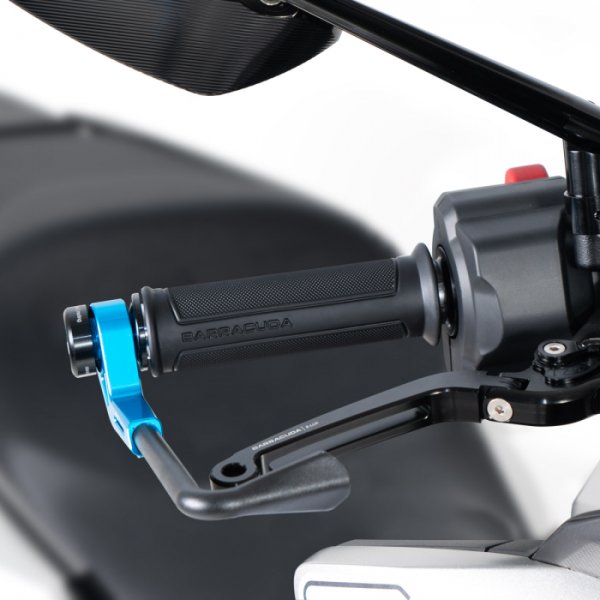 Coppia Manopole Barracuda Moto Gomma Universali Nero Road Racing 2