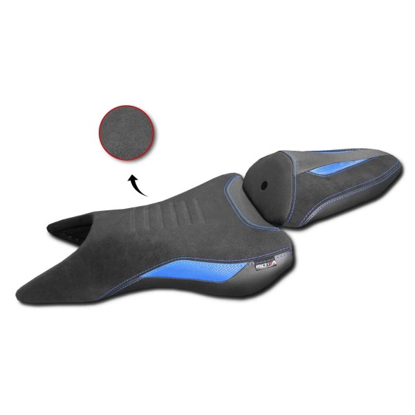 Selle pilota + Passeggero Comfort Isotta SE0314 Blu Moto Yamaha MT-09 2024-2026 Touring Sport Viaggio Antiscivolo
