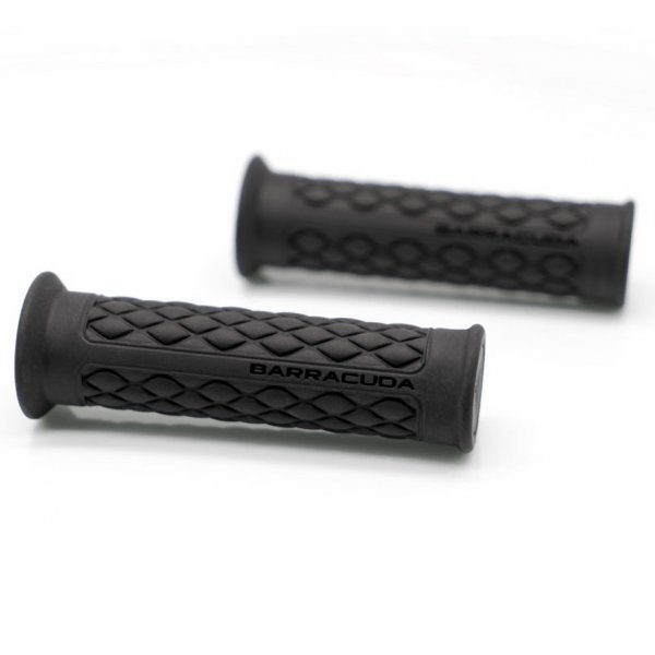 Manopole Moto Classic Universali Basic in Gomma Nero trama a Rombo