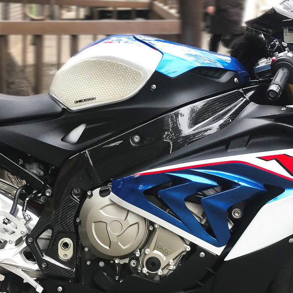 Protezione Laterale serbatoio adesivo Nero/Trasparente HDR OneDesign Print Road Racing BMW S1000RR 09-18 S1000R 14-20